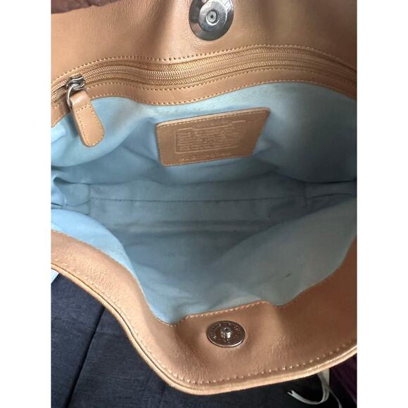 Vintage Coach Bag 8148 Cowhide Leather Shoulder Handbag Tan Brown Purse - Picture 9 of 10